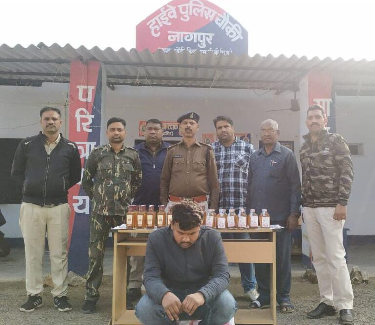 निगरानी बदमाश अवैध शराब के साथ हुआ गिरफ्तार,56 पाव अंग्रेजी शराब जप्त।