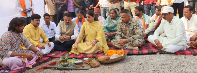 पुलिस चौकी दशरंगपुर के नवीन भवन निर्माण हेतु भूमि पूजन संपन्न।